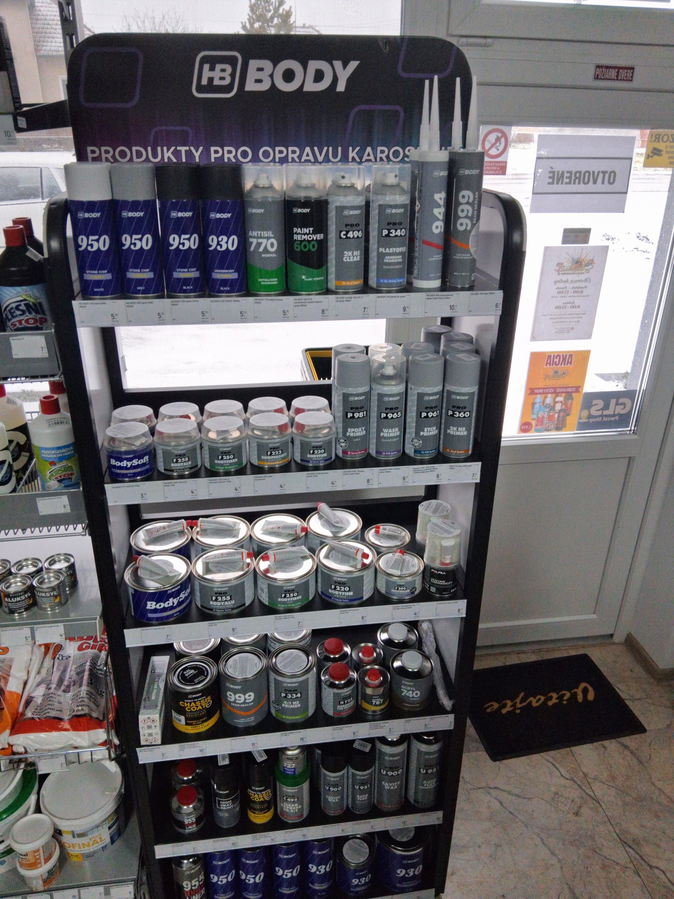 Cenník autolakov HB BODY v predajni